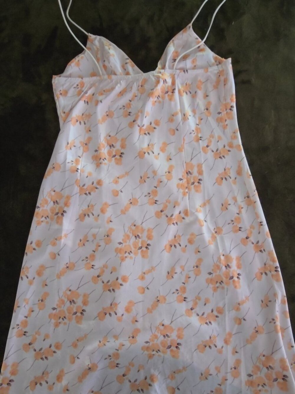 RUMOR White Peach Floral Slip Dress Size 8 Spaghetti Strap Side Slit - Picture 6 of 6